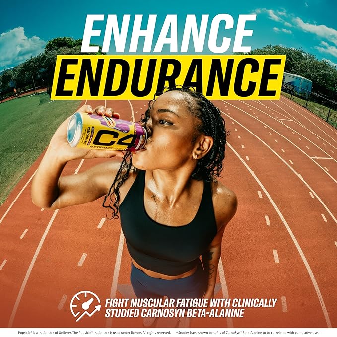 Cellucor C4 Energy Drink x Grape Popsicle, Carbonated Sugar Free Pre Workout Performance Drink with no Artificial Colors or Dyes, 16 Oz, Pack of 12 | Carbonated, Pre Workout, Performance Drink, no Artificial Colors, no Dyes