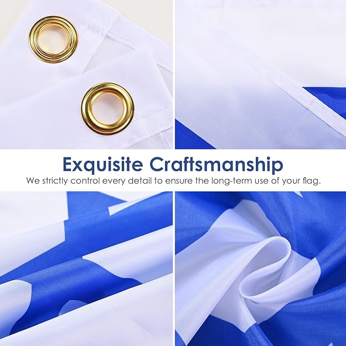 AhfuLife 2 Pcs Israel Flags 3 x 5 Ft, Large Israel Flags for Outside - Double Side with Brass Eyelets for Olympic Party Decorations Indoor Outdoor