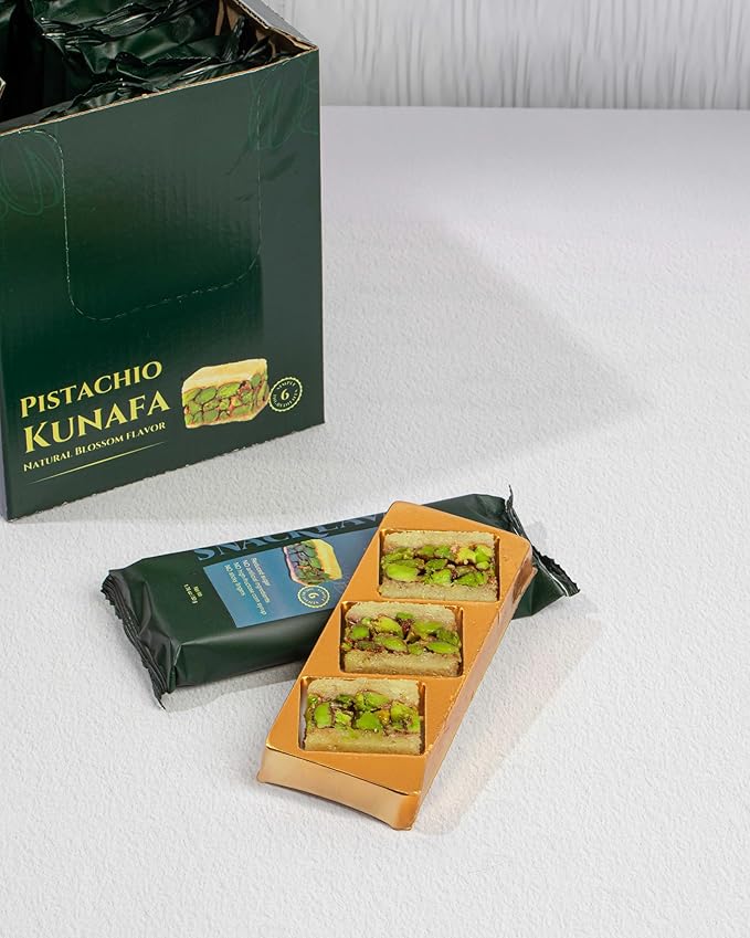 Snacklava Flavorful Variety Pack (110 Pieces) - 5 White Pistachio Kunafa (15 Pieces), 5 Pistachio Date Bites with Cardamom (25 Pieces), 5 Cashew Bird's Nest (20 Pieces), 5 Mini Cookie Rings (50 Pieces) - No Artificial Ingredients, Colors or Preservativ...