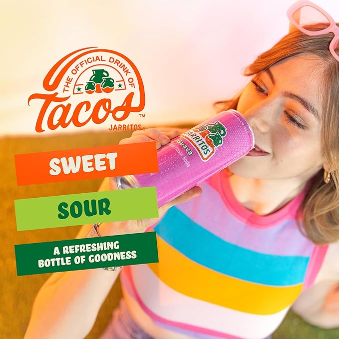 Jarritos - Mexican Soda Soft Drinks, Guava (12 oz, 355ml) 24 Cans (3 Boxes of 8) - Made with Real Cane Sugar - 0g Fat - Made in Mexico - Natural Flavor Soda Pop - Party & BBQ Beverages