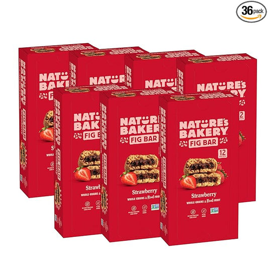 Nature's Bakery Whole Wheat Fig Bars, Original Fig, Real Fruit, Vegan, Non-GMO, Snack Bar, 1 Box With 6 Twin Packs (6 Twin Packs)