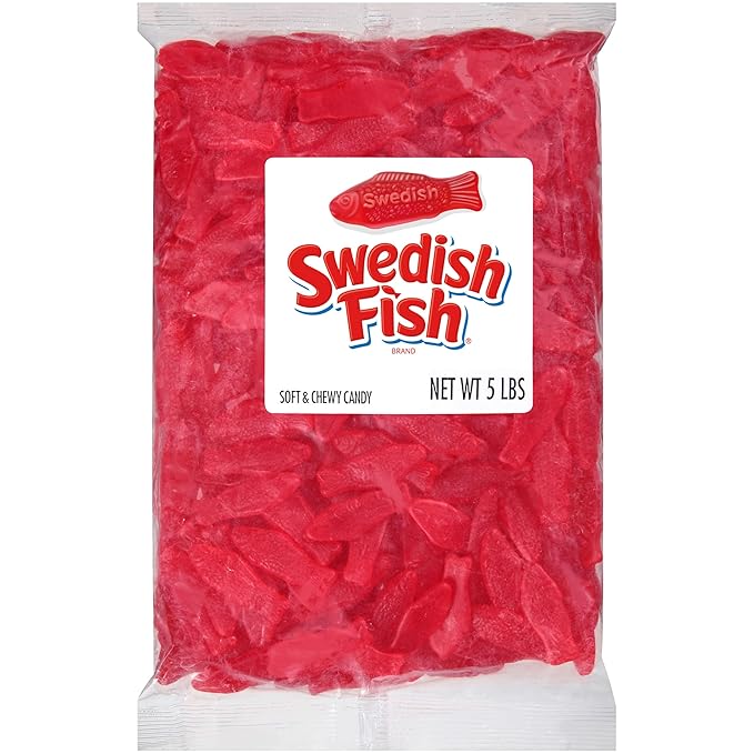SWEDISH FISH Soft & Chewy Candy, Bulk Candy, 5 lb