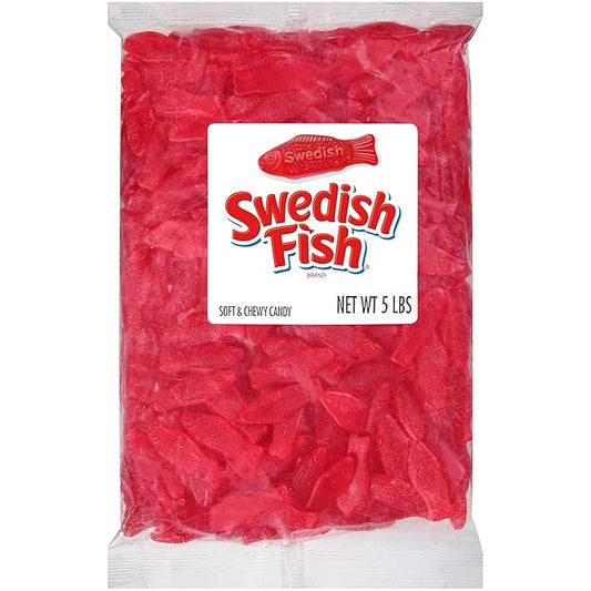SWEDISH FISH Soft & Chewy Candy, Bulk Candy, 5 lb
