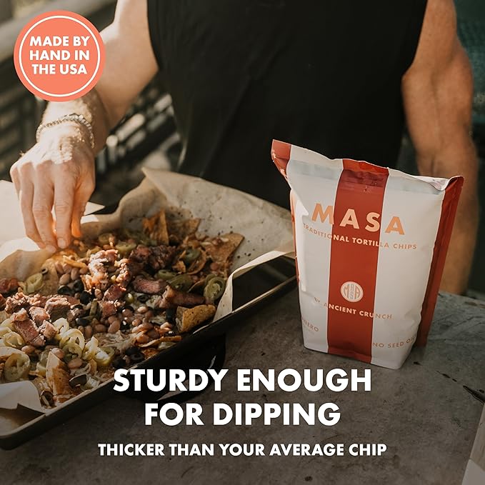 MASA Chips - Cobanero Tortilla Chips - Handmade Corn Tortillas - Spicy Chips & Snacks - Naturally Grown Yellow Corn, Made with Grass Fed Tallow, Sea Salt, Chili - 2 Pack 5 Ounce Each