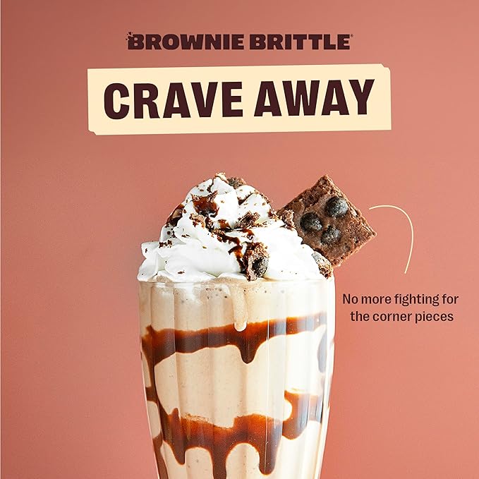 Brownie Brittle – Toffee Crunch Thin and Crispy Sweet Snacks (Pack of 6, 5 oz), Rich Gourmet Brownie Bites Dessert