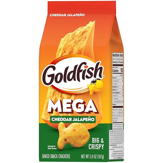 Goldfish Mega Bites Cheddar Jalapeño Crackers, 5.9 Oz Bag