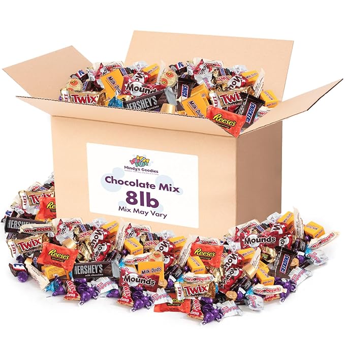 Chocolate Candy Variety Pack, Bulk Chocolate Candy Individually Wrapped, Mini Chocolate Variety Pack, Ideal Chocolate Bulk, Perfect for Parties, Office Treats, and Holiday Celebrations (8 Pound)
