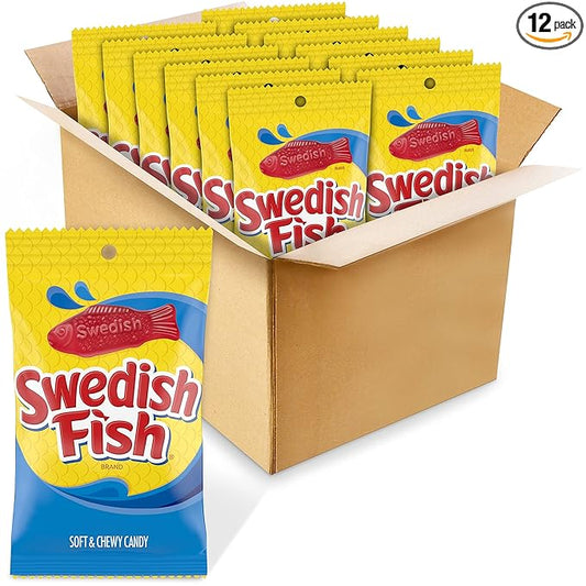 SWEDISH FISH Soft & Chewy Candy, 12-8 oz Bags