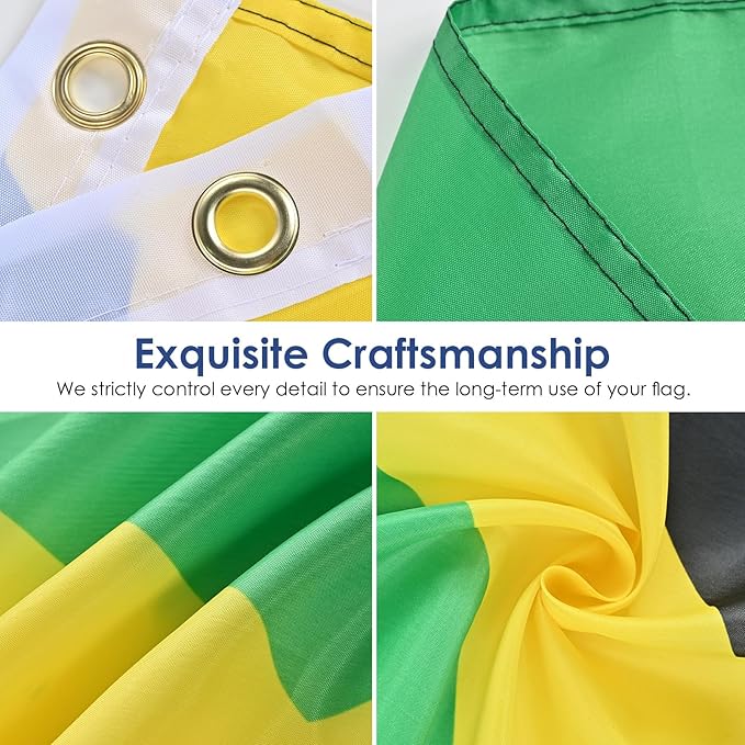 AhfuLife 2 Pcs Jamaica Flag Jamaican Flag 3x5 Ft, Large Jamaica National Flags for Outside - Double Side with Brass Eyelets for Jamaican Party Decorations, Bar Garden Street Decoration Indoor Outdoor