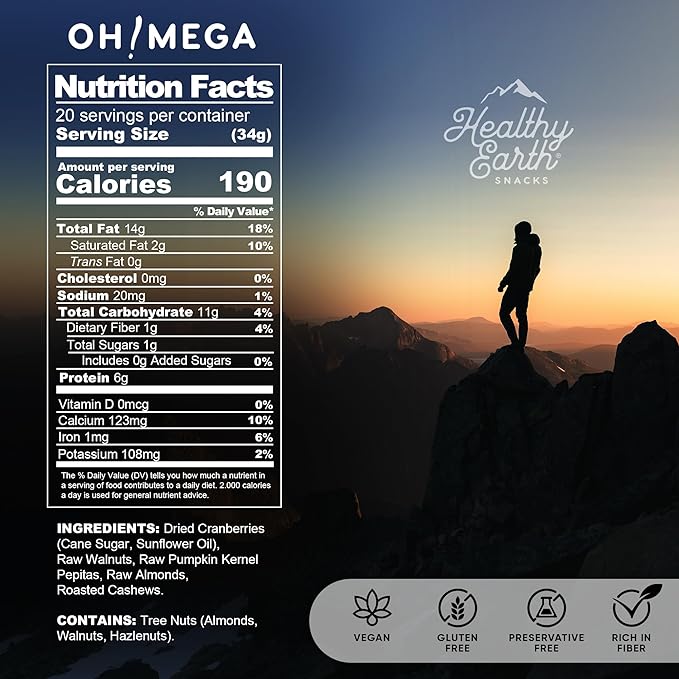 Mixed Nuts Unsalted | Trail Mix | Trail Mix without Peanuts | Gourmet Snacks, Protein Snacks, Gluten Free, No Preservatives, High Fiber (Omega-3 and Omega-6)