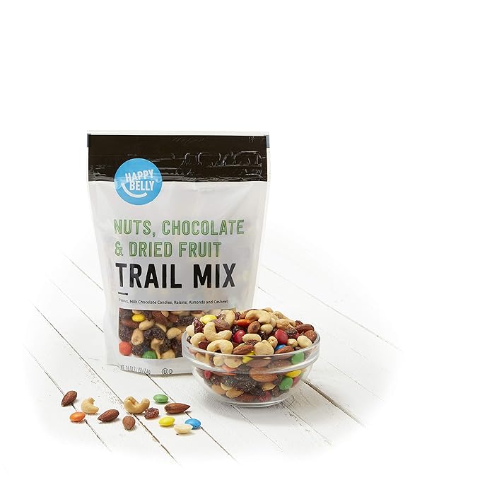 Amazon Brand - Happy Belly Nuts, Chocolate & Dried Fruit, Trail Mix, 1 pound (Pack of 1)