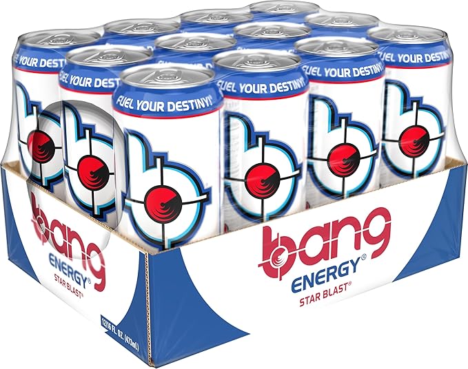 Bang Energy Star Blast, Sugar-Free Energy Drink, 16 Ounce | Pack of 12