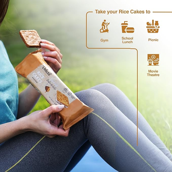 Deluxe & Bla Bla Thin and Crispy Dulce De Leche Coated Rice Cakes, Kosher Certified Dairy, Gluten Free, Nuts Free Snack (Pack of 3, dulce de leche)