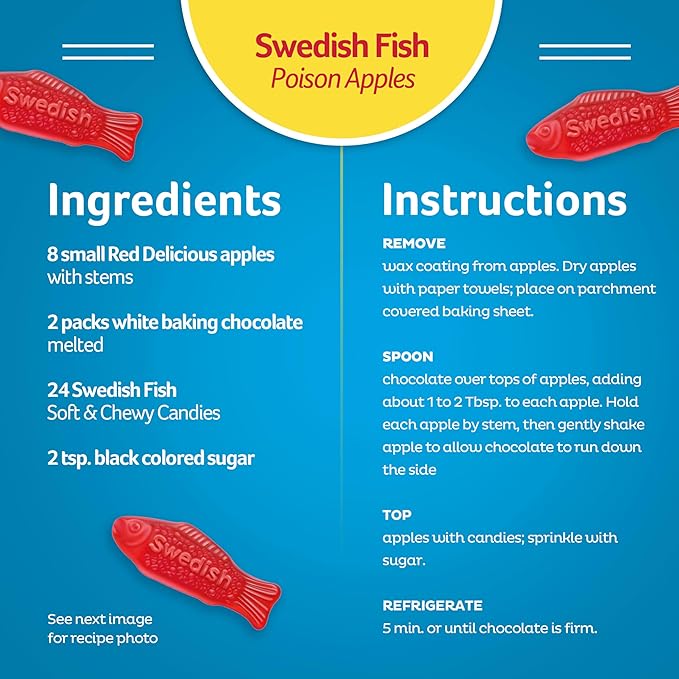 Swedish Fish Flavor Candy, Pack of 12