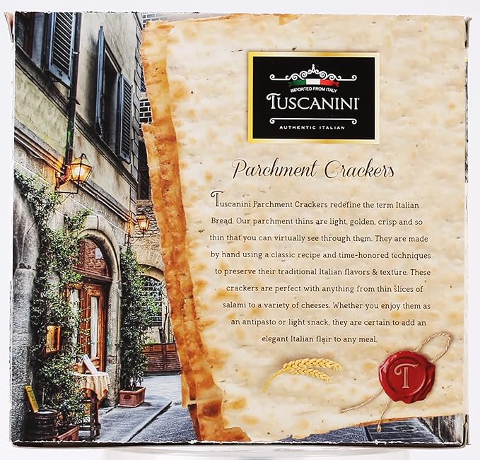 Tuscanini parchment Crackers, Olive Oil and Rosemary 3.5oz (2 Pack)