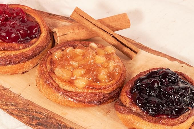 STERN'S BAKERY Fruit Danish Pastry [12 Count] | ASSORTED Fruit Filled Cinnamon Buns for Thanksgiving Gifts, Christmas Food Gifts | Delicous Breakfast Pastries | Kosher, Dairy Free & Nut Free