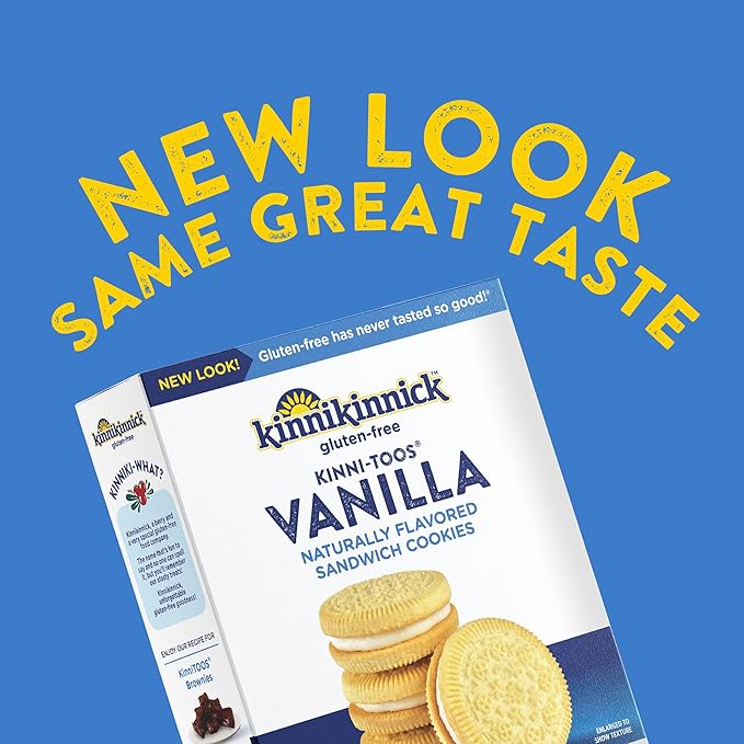 Kinnikinnick - KinniTOOS Vanilla Sandwich Cream Cookies - Gluten Free, Allergy Friendly Vegan Cookies - 8 oz. Box
