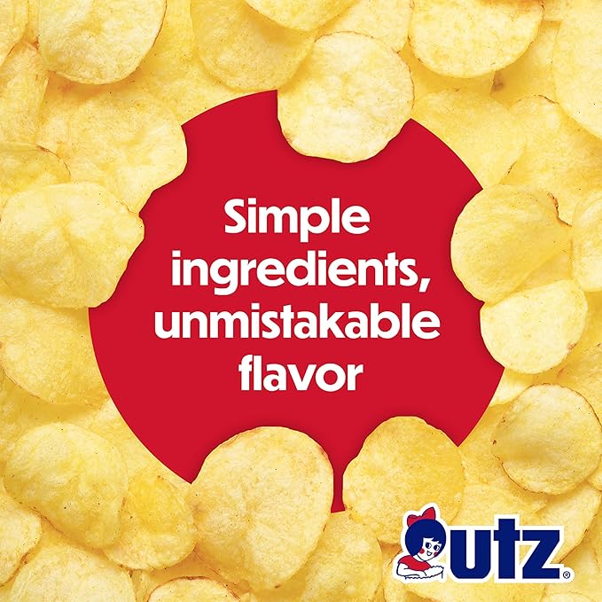 Utz Original 1 Oz Bags, 42 Count Crispy Potato Chips Made from Fresh Potatoes, Crunchy Individual Snacks to Go, Cholesterol Free, Trans-Fat Free, Gluten Free Snacks