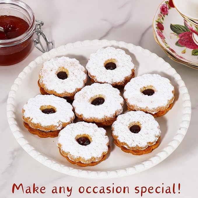 Linzer Cookies – Christmas Holiday Cookie Tin, 18 Count | Gourmet Holiday Cookies Gift Box for Colleagues, Friends & Women | Kosher, Nut-Free, Dairy-Free – Stern’s Bakery