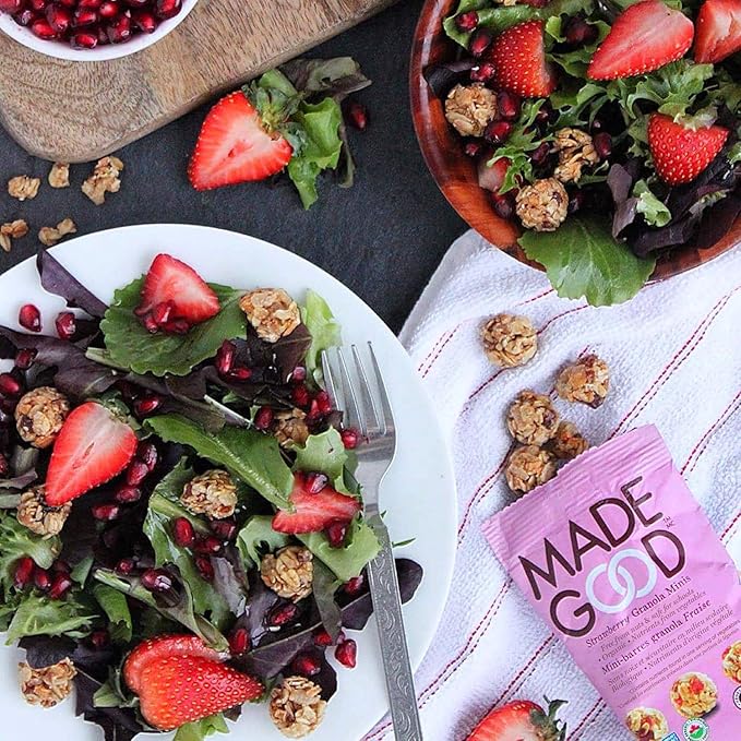 Made Good Organic Healthy Granola Minis (15 Portion Variety Pack), Tree Nut and Peanut Free, Gluten Free, Vegan, Kosher, Chocolate Banana, Strawberry, Chocolate Chip - Packaged with TrendyMunchies Box (3 Flavors Included) (15 Pack Variety Pack, 15 Pack...