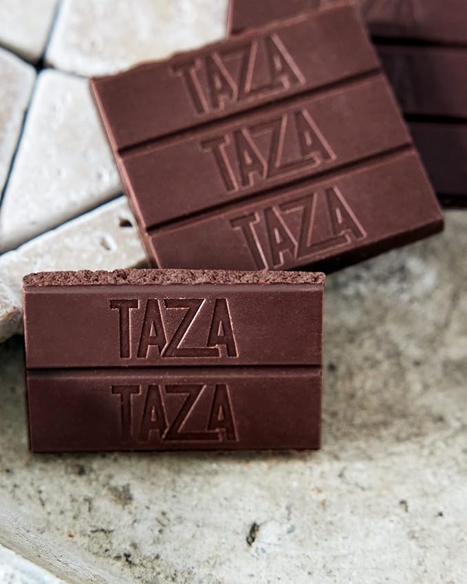 TAZA chocolate Organic Amaze Bar 95% Stone Ground, Wicked Dark With Almonds, Vegan, 2.5 Oz, 10 Count