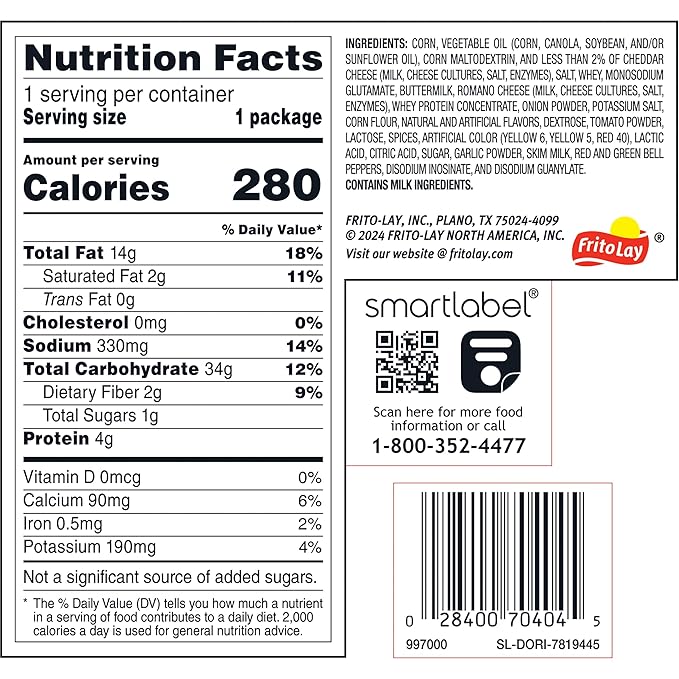 Minis Canisters, Doritos Nacho Cheese, 1.95 Ounce (Pack of 12)
