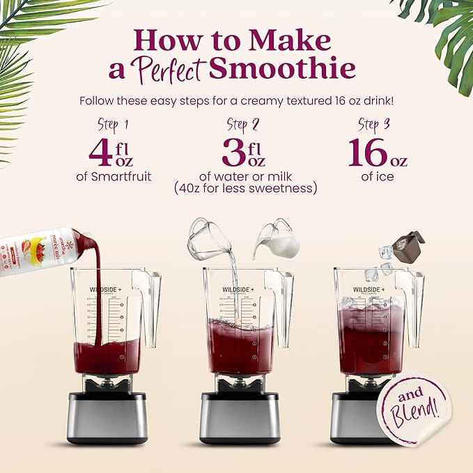 Smartfruit Strawberry Bananza + Oat Fiber – 100% Real Fruit Purée with Strawberries & Banana – Great for Smoothies, Juice, Yogurt, Cocktails, Teas & More – High in Vitamin C – 48oz