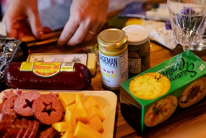 Dan the Sausageman Signature Gift (Denali) Meat and Cheese Box – Gourmet Food Gift Basket with Summer Sausage, Crackers, Nuts, and Cheese – Savory Snack Box for Men, Holidays, Thank You, or Corporate Gifts