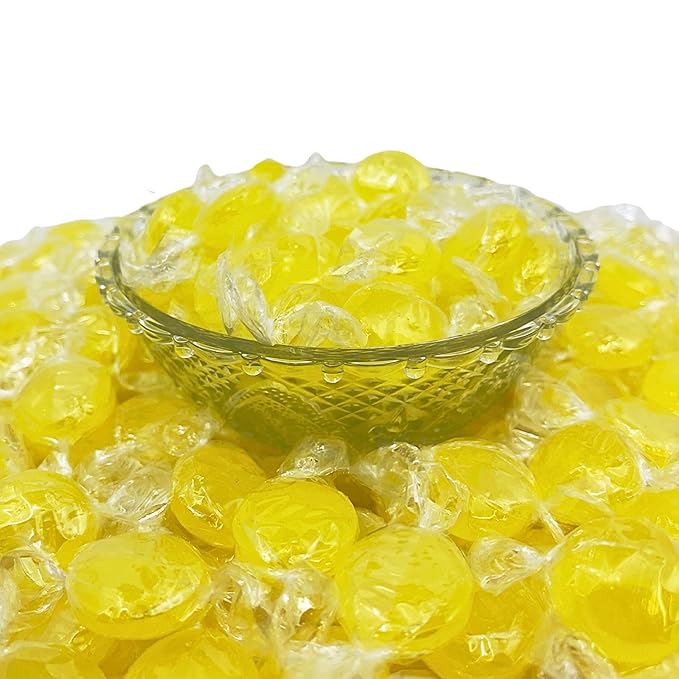 Sugar Free Lemon Drop Hard Candy - 3 lbs Bulk Bag Individually Wrapped Gluten Free, Keto And Diabetic Friendly Lemon Fruit Flavored Gourmet Candies (48oz)