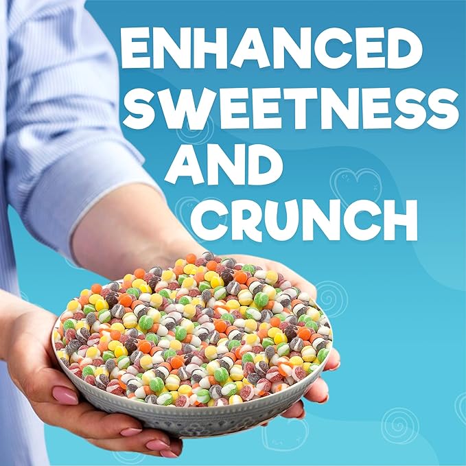 Freeze Dried Candy, Fruit Crunch Sour, 4 oz, Assorted Strawberry, Orange, Lemon, Grape, Lime Flavors, Bag Pouch, Ideal Gift Snack