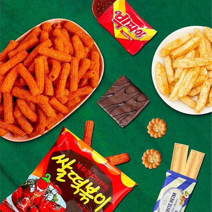 Journey of Asia Korean Snack Box 25 Count - Individually Wrapped Packs of Candy, Snacks, Chips, Cookies. Care Package Gift Box for Kids, Teens, Senior, Friends and Family