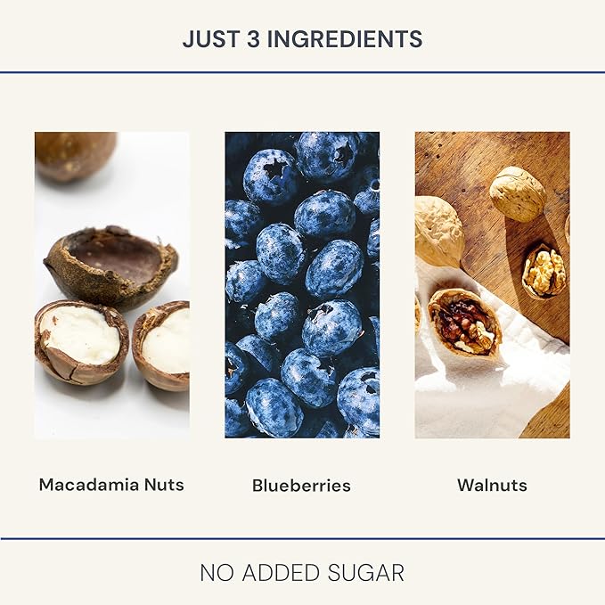 Blueprint Bryan Johnson Blueberry Nut Mix - Real Blueberries, Roasted Macadamia Nuts and Walnuts - No Additives or Added Sugars - Keto and Paleo Friendly - 170mg Polyphenols (30 Servings)