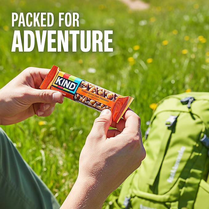 KIND Nut Bars, Peanut Butter Dark Chocolate, Healthy Snacks, Gluten Free, 8g Protein, 24 Count