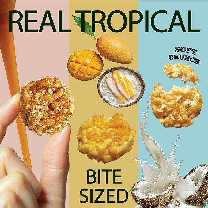 BITETUOSO Mini Rice Cakes Thai Inspired Tropical Variety Pack - Vegan Gluten Free Healthy Snacks, Natural Ingredients, 6 Bags (2oz Each)