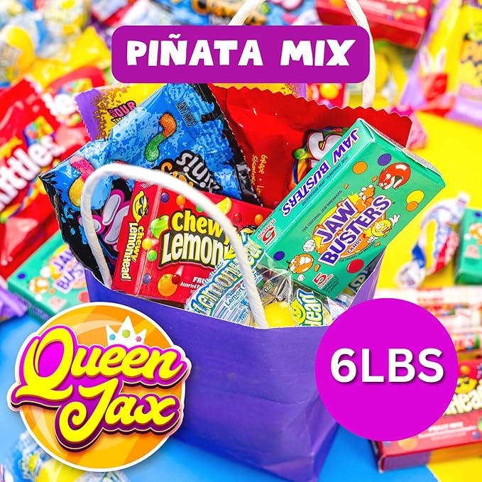 Pinata Candy Mix- Assorted Candy Variety Pack - 6 lb - Bulk Candy Individually Wrapped - Piñata Candy - Sour Candy, Bubble Gum, Fruity Candy, Chewy Candy - Large Bulk Candy For Party Bags