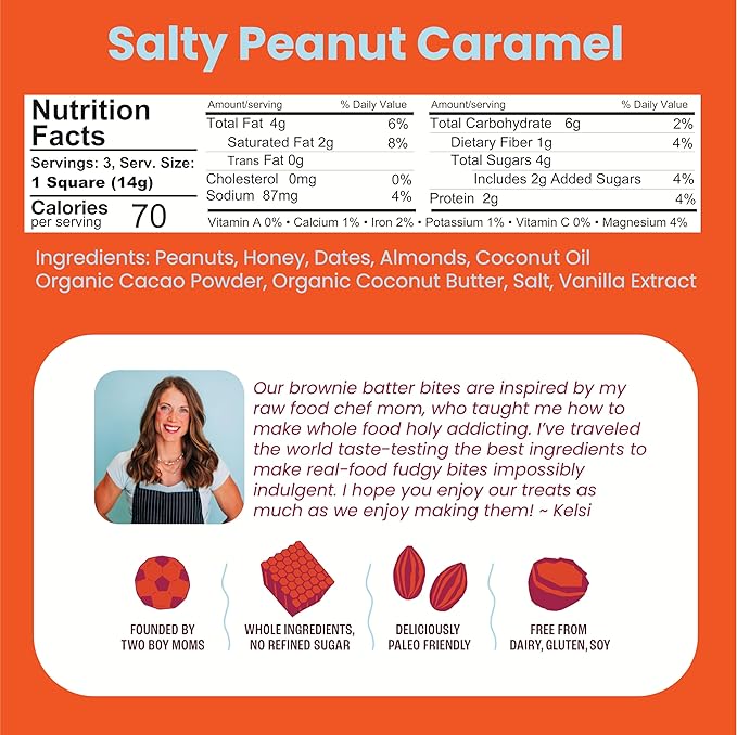 Kelsi's Brownie Batter Bites, Variety Pack, 8 Pack - Whole Ingredients, Healthy Brownie Bites, Dairy Free, Gluten Free, Soy Free Chocolate, Zero Refined Sugar, Paleo Healthy Snack Alternative, Includes Salty Peanut Caramel, Rich Raspberry, Mint Crunch,...