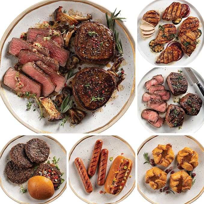 Omaha Steaks Ultimate Package, Perfect for Gifting or Filling Your Freezer, 22 items, 16 entrees – Butcher’s Cut Filet Mignons, Top Sirloin Filets, Air-Chilled Chicken Breasts, Steak Burgers, Jumbo Gourmet Franks, Steakhouse Fries, Caramel Apple Tartle...