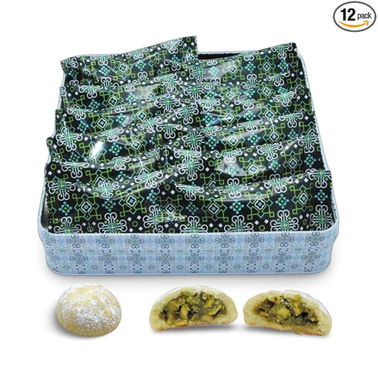 Al Bohsali Maamoul Pistachio Filled Shortbread Cookies 12 Individual Pouches