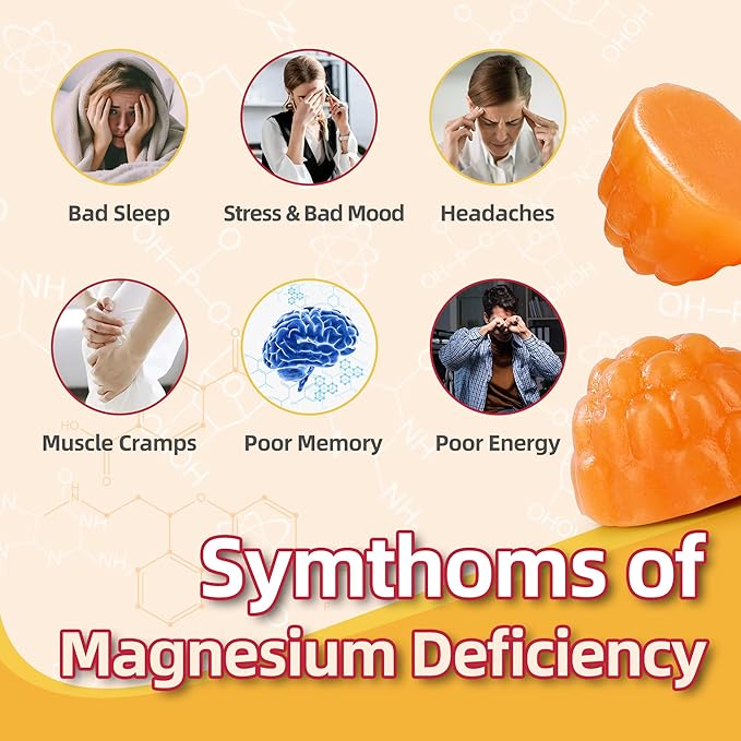 DREAVIO 90 Count Magnesium Glycinate Gummies 400mg w/Ashwagandha Supplement - Sugar Free Zinc Magnesium Glycinate Supplement Ashwagandha Gummies for Adults Orange Flavor
