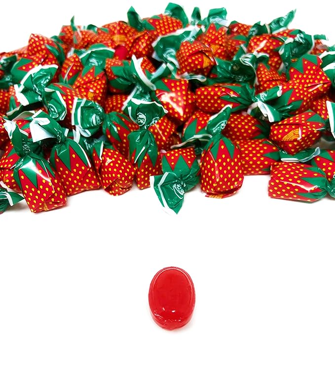 ASSORTIT Bulk Bundle Strawberry Hard Candy 6 lbs Flavored Bon Bons American Vintage Old Fashioned Candy Individually Wrapped, 96 oz.
