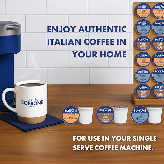 Caffè Borbone Variety Pack Coffee Pods (30 Count) – House, Breakfast & Italian Roast Blends for a Smooth, Bold & Balanced Brew – Single Serve Coffee Pods Compatible with K-Cup Brewers