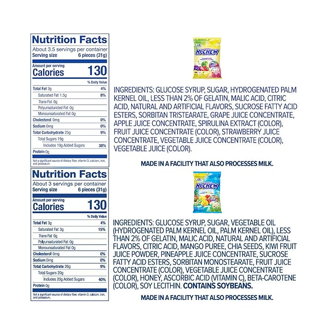 HI-CHEW Variety Mix, Pack of 6 Bags - 17 Flavor Assort Sweet and Sour Chewy Halloween Candy, Unique Fun Soft - Immensely Juicy Fruity Candy Flavors - Individually Wrapped for Sharing