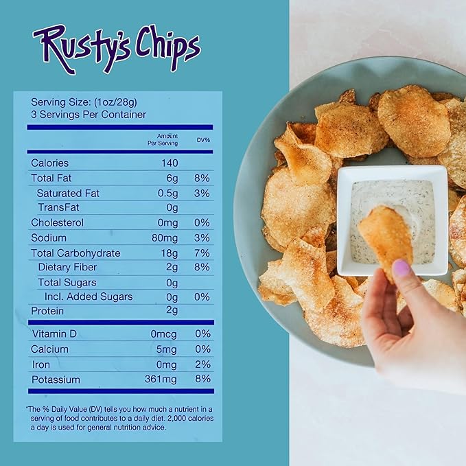 Rusty’s Chips - Crunchy & Healthy Chips for a Quick Bite - Gluten Free Chips, No Preservatives, Non-GMO, Vegan-Friendly Snack Pack
