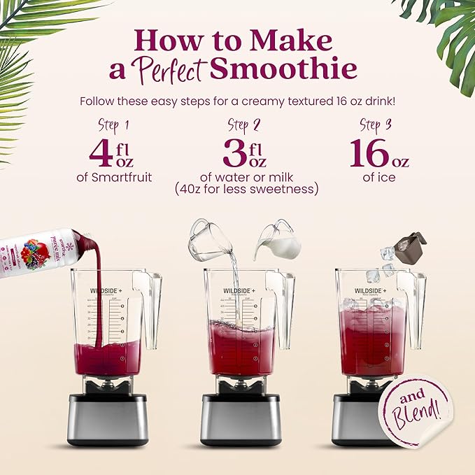 Smartfruit Superfruit All-Stars + Energy – 100% Real Fruit Purée with Blueberry, Pomegranate, Acai & Goji Berries – Great for Smoothies, Juice, Yogurt, Cocktails, Teas & More – 2-Pk, 48oz Each