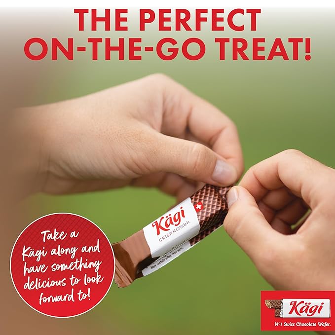 Swiss Milk Chocolate Mousse Filled Wafers by Kägi, Individually Wrapped Snacks, Chocolate Gift, Kägi Crisp'n Cream, Variety Pack, Milk Cream and Choco Cream, 2-Pack, 88g Bags