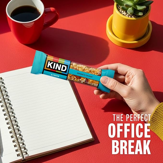 KIND Nut Bars, Almond & Coconut, Healthy Snack Bars, Gluten Free, Low Sodium, 3g Protein, 24 Count