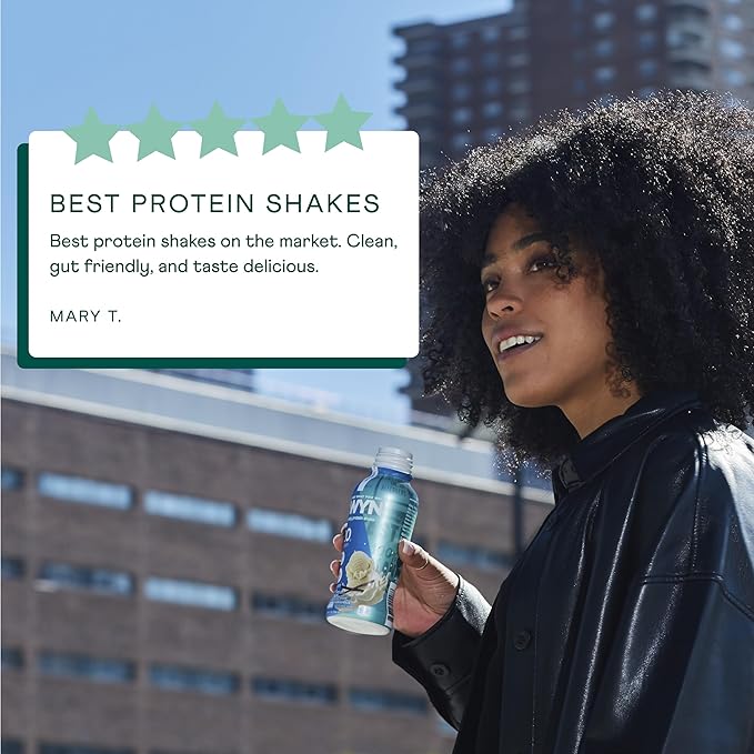 OWYN Only What You Need Protein Shake Variety Pack, Strawberry Banana, Dark Chocolate, Smooth Vanilla Flavored Protein Shakes, 20g Protein, 4g Sugar, 3g Fiber, Dairy Free, Plant Based Protein, 12 CT