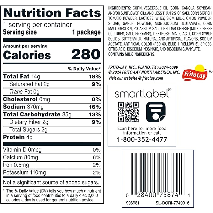 Minis Canisters, Doritos Cool Ranch, 1.95 Ounce (Pack of 12)