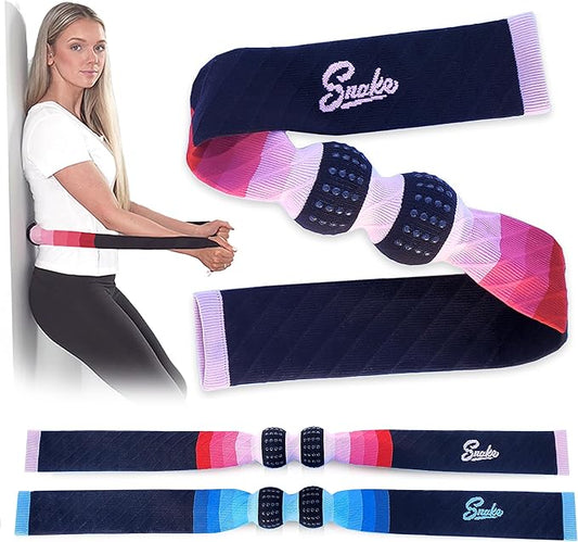 The Snake Deep Tissue Muscle Roller - Dual Lacrosse Ball Self Massager for Back, Body & Foot (Firm, Pink)
