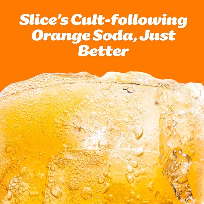 Slice Healthy Soda, Orange, Prebiotic & Probiotic Soda Pop, 5g Fiber, 40 calories, 12 fl oz 12 Pack